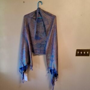 Elegant Blue Paisley Scarf